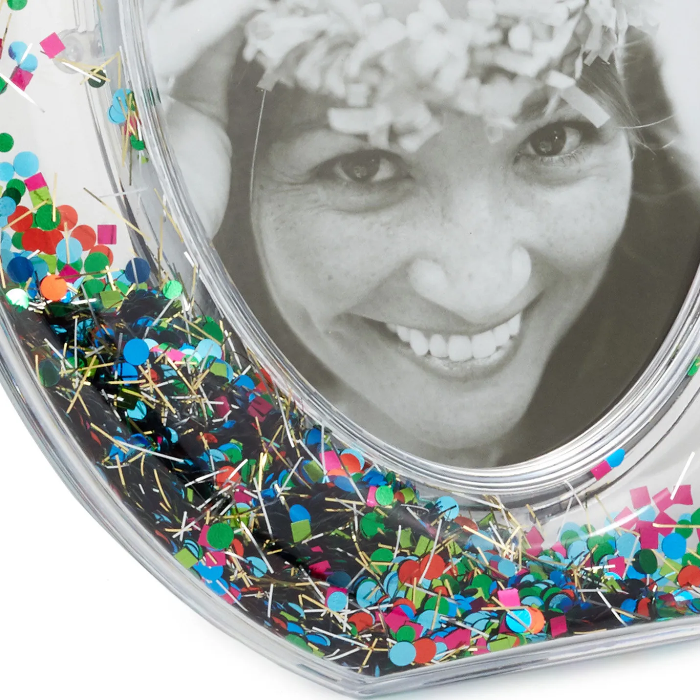 Oval Confetti-Filled Picture Frame, 4x6