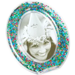 Oval Confetti-Filled Picture Frame, 4x6
