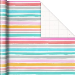 Painted Watercolor Stripes Wrapping Paper Roll, 20 sq. ft.
