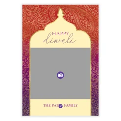 Paisley Ombre Flat Diwali Photo Card
