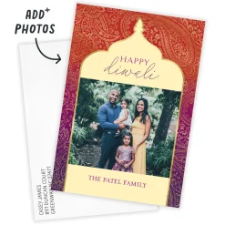 Paisley Ombre Flat Diwali Photo Card