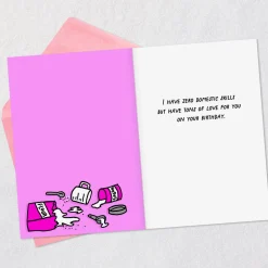 Pardon My Domestic Skills Funny Birthday Card