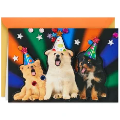 Party Animal Dogs Funny Musical Birthday Card