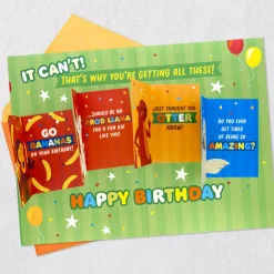 Party Animals Birthday Card for Kids With Mini Cards