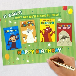 Party Animals Birthday Card for Kids With Mini Cards