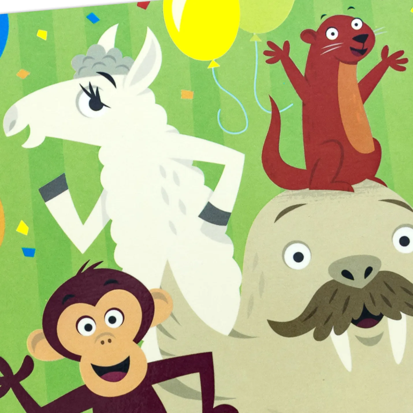 Party Animals Birthday Card for Kids With Mini Cards
