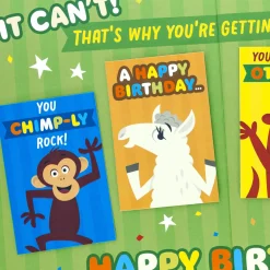 Party Animals Birthday Card for Kids With Mini Cards