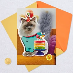 Party Cat Funny Musical Birthday Card With Motion