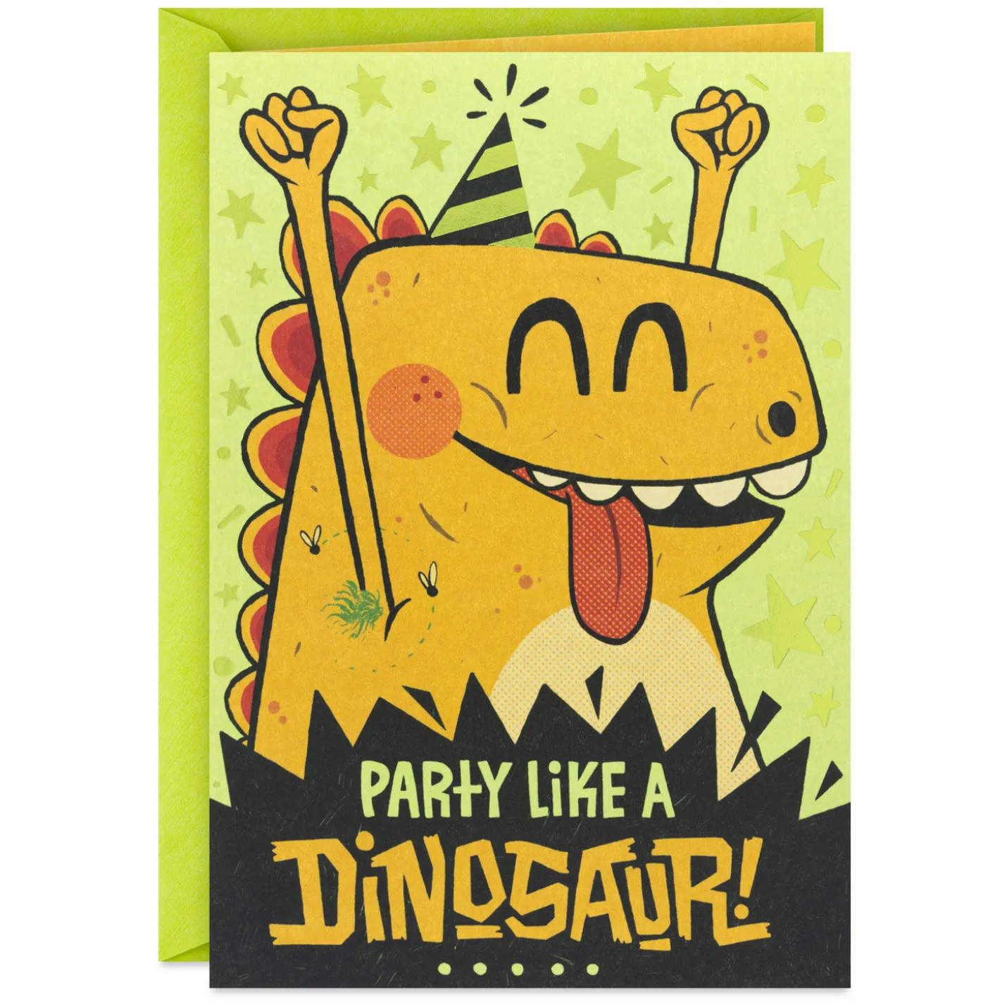 Party Like a Dinosaur Birthday Card for Kids With Stickers