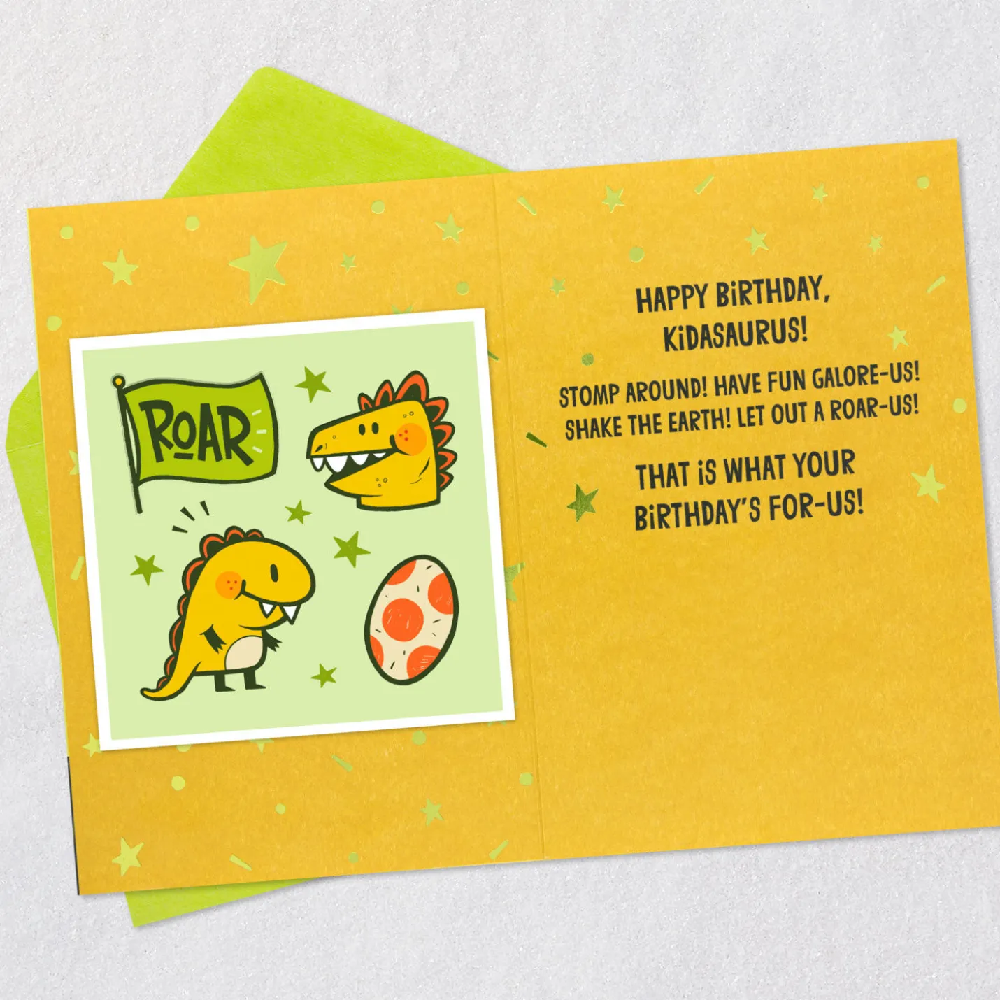 Party Like a Dinosaur Birthday Card for Kids With Stickers
