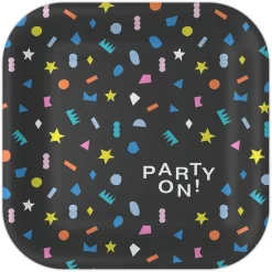 "Party On!" Geometric Shapes Dinner Plates, Pack of 8