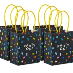 4" "Party On" Mini Treat Bags With Handles, Pack of 4