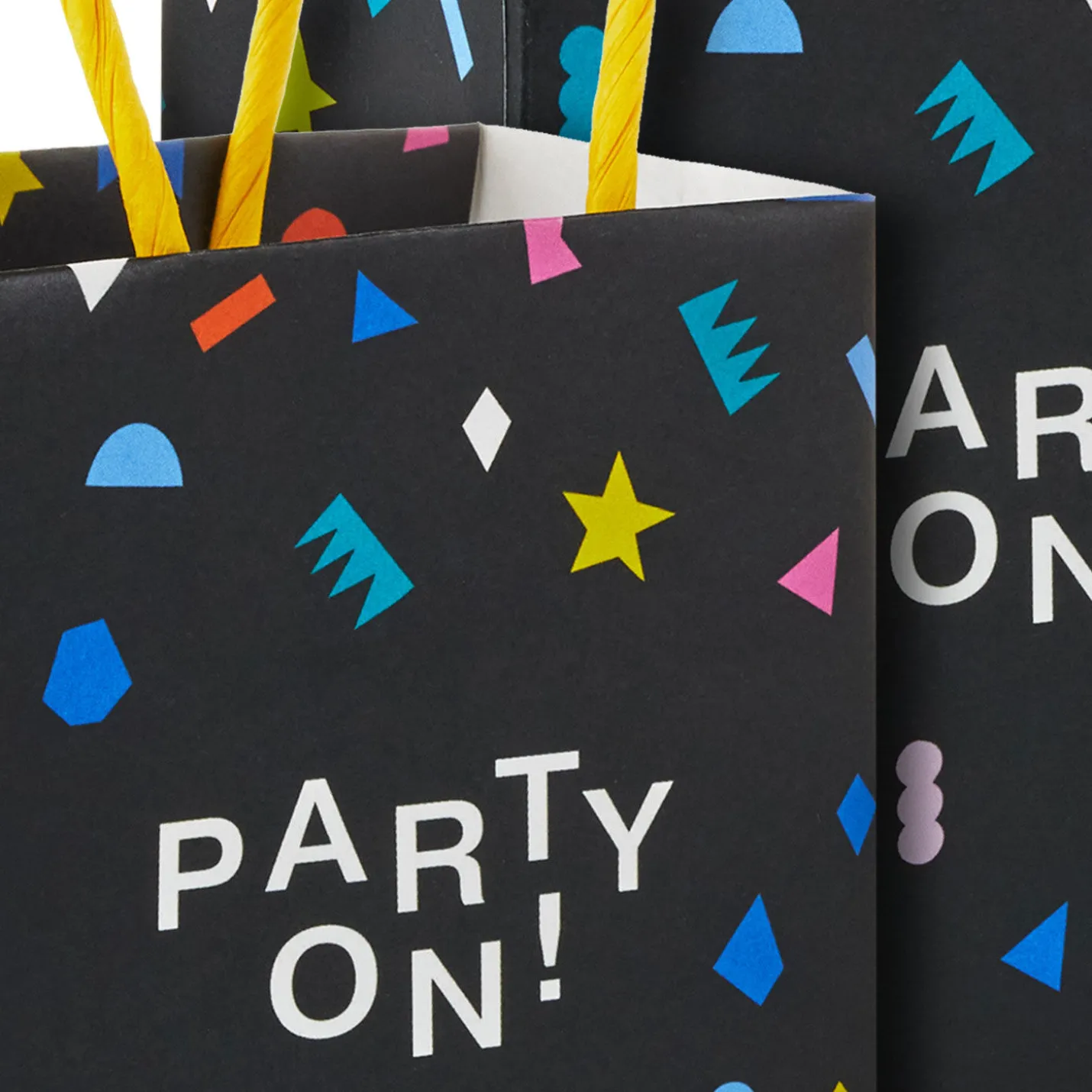 4" "Party On" Mini Treat Bags With Handles, Pack of 4