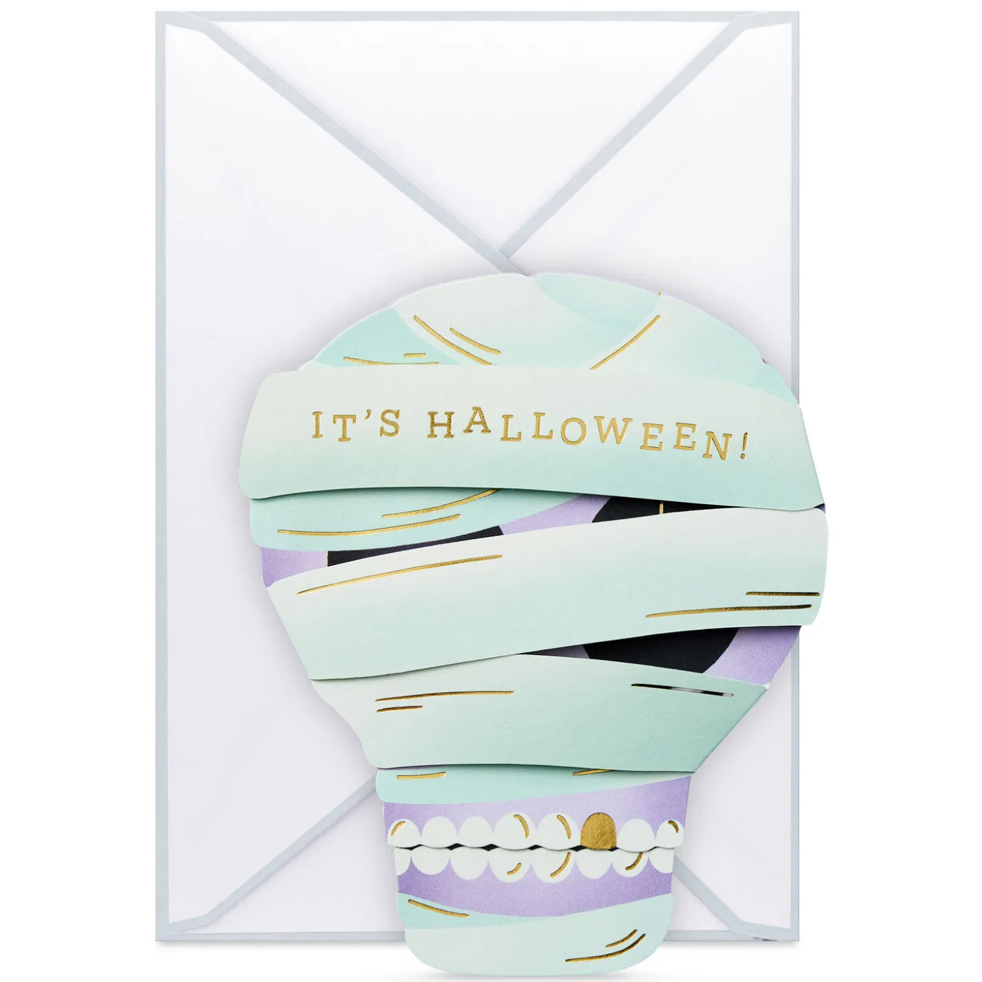 Party Your Face Off Mummy Paper Craft Halloween Card