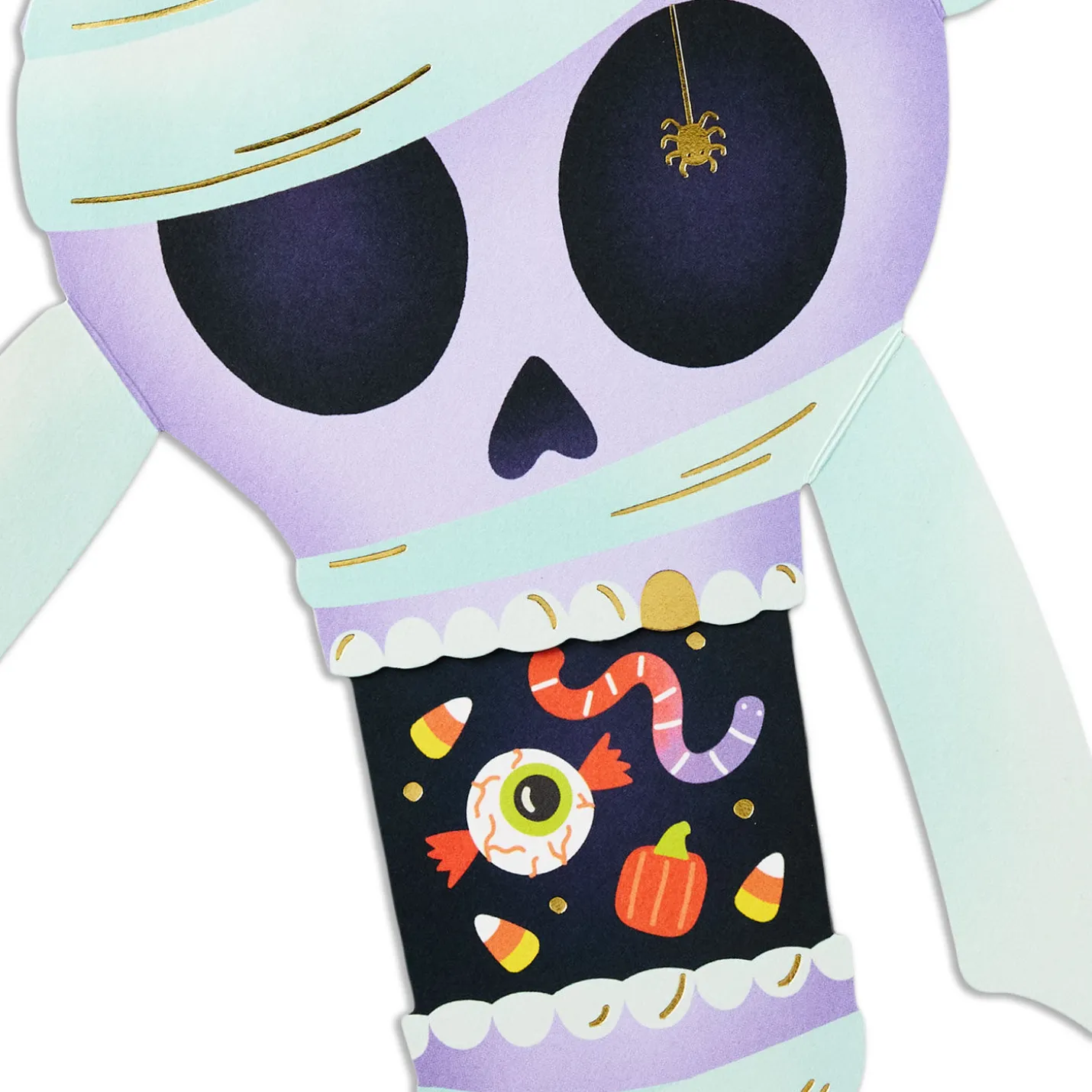Party Your Face Off Mummy Paper Craft Halloween Card