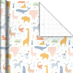 Pastel Animals Jumbo Wrapping Paper, 90 sq. ft.