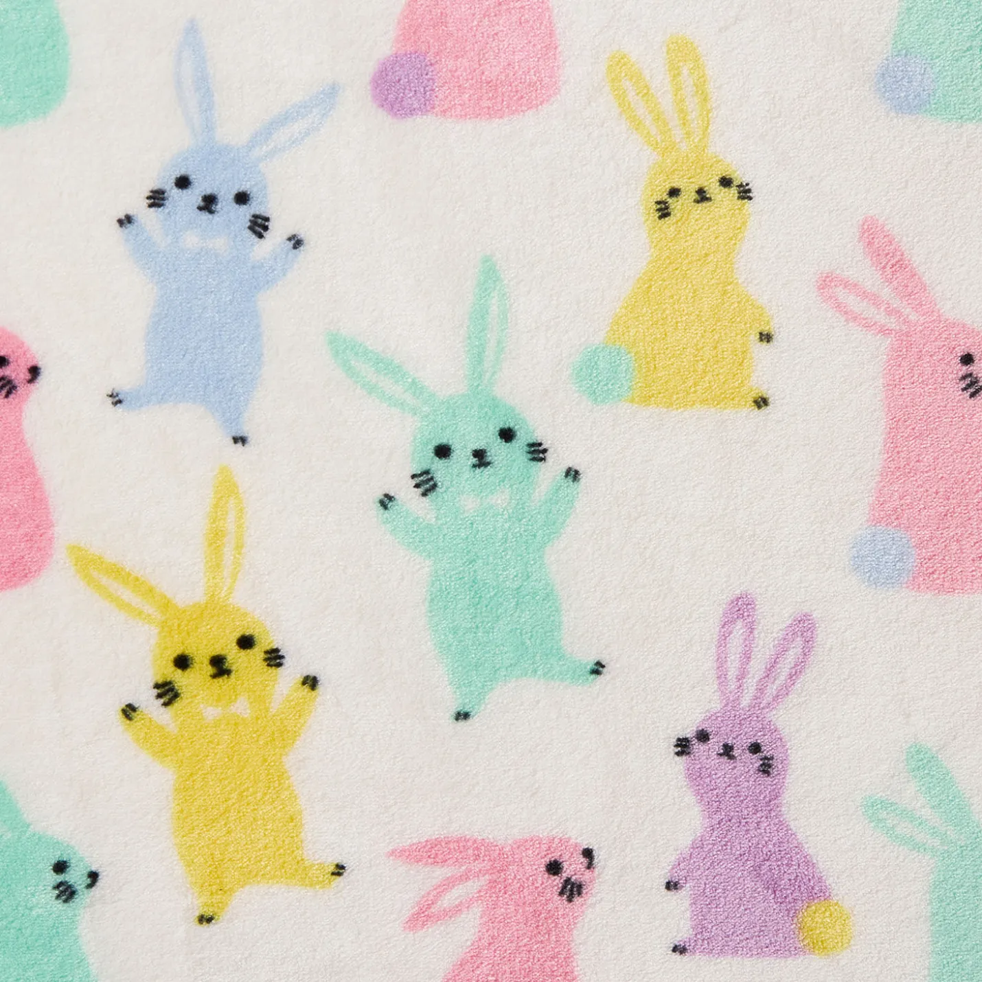 Pastel Bunnies Plush Fleece Throw Blanket, 50x70