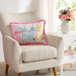 Pastel Bunnies Reversible Pillow, 14x20