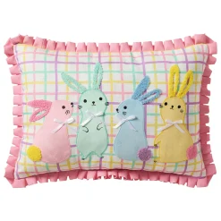 Pastel Bunnies Reversible Pillow, 14x20