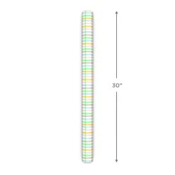 Pastel Plaid/Bright Mint Polka Dots Reversible Wrapping Paper Roll, 20 sq. ft.