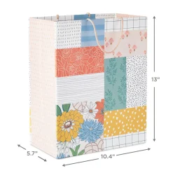 13" Patchwork Floral Large Gift Bag