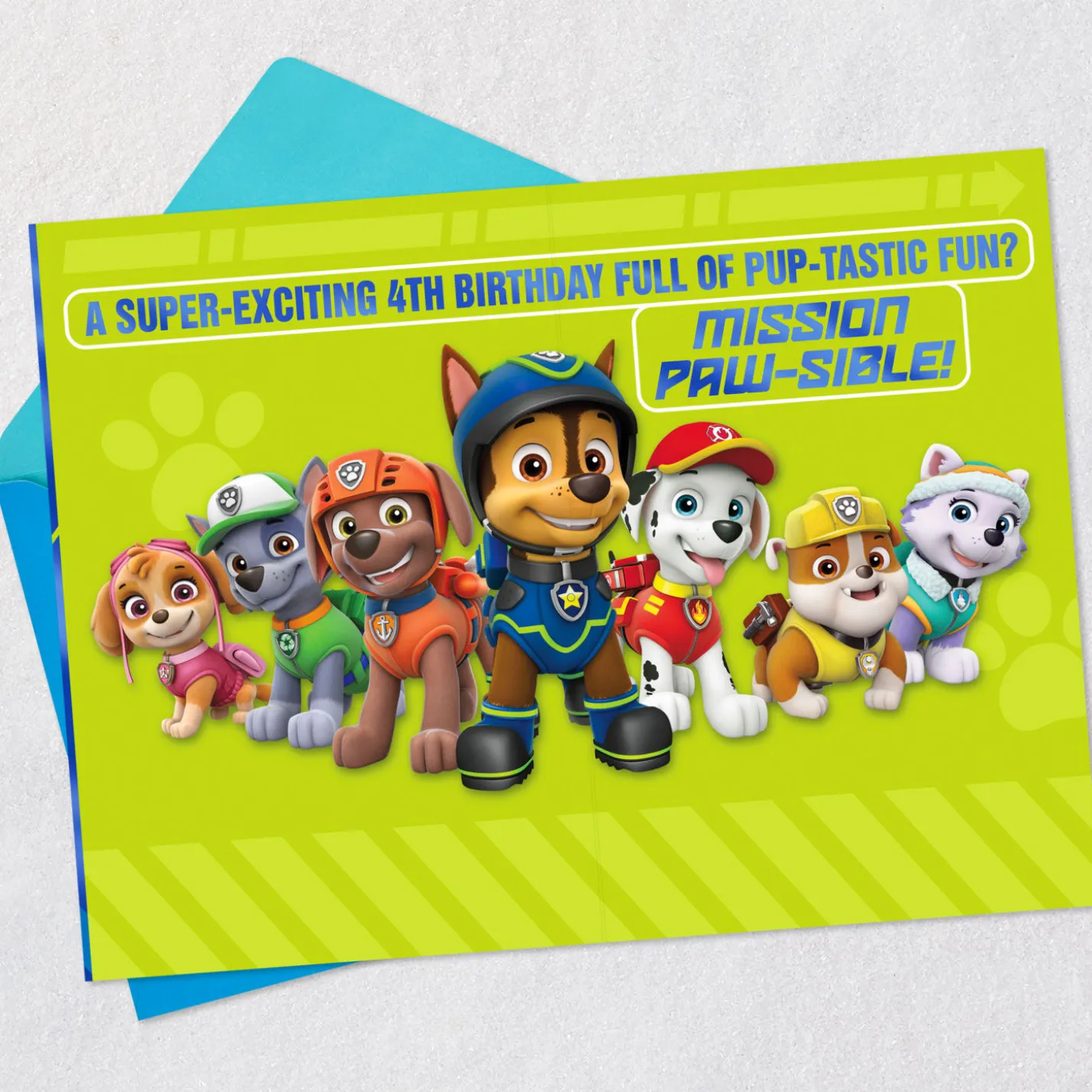 Paw Patrol™ Chase and Friends 4th Birthday Card