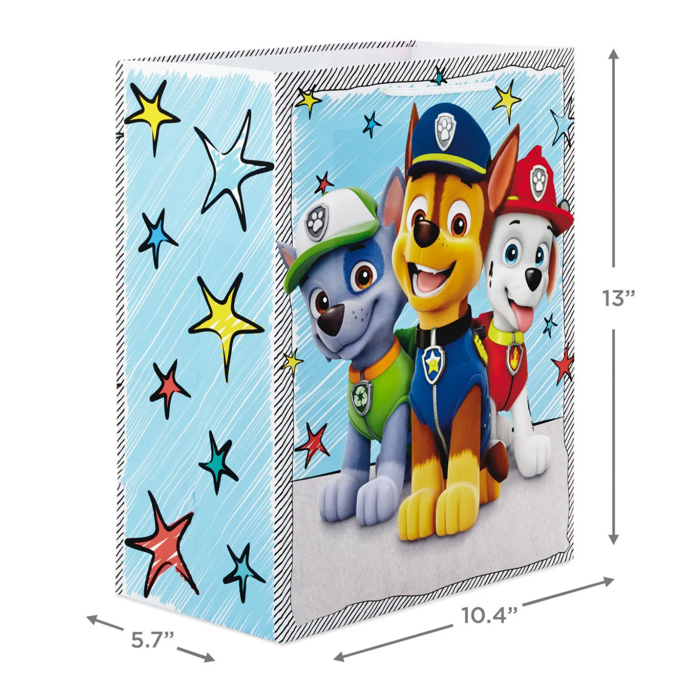 13" Paw Patrol™ Chase and Friends Blue Gift Bag
