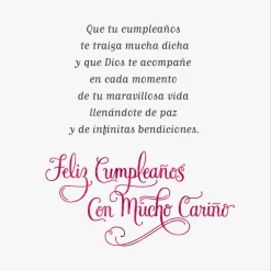 Peace and Infinite Blessings Spanish-Language Religious Birthday Card for Sister