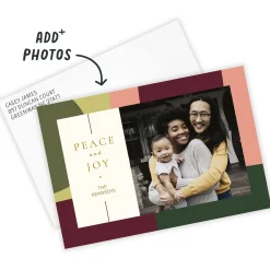 Peace and Joy Flat Christmas Photo Card