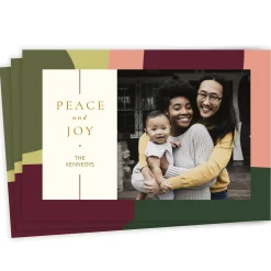 Peace and Joy Flat Christmas Photo Card