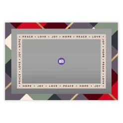 Peace and Love Plaid Flat Christmas Photo Card