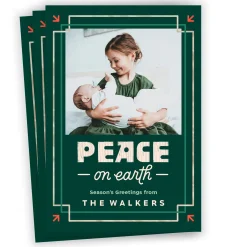 Peace on Earth Flat Christmas Photo Card