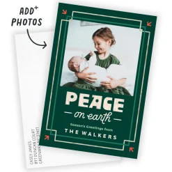 Peace on Earth Flat Christmas Photo Card