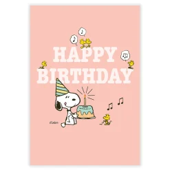 Peanuts® Cute Snoopy Party Custom Birthday Card