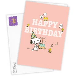 Peanuts® Cute Snoopy Party Custom Birthday Card