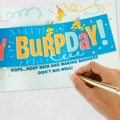 Peanuts® Snoopy and Woodstock Burpday Banner Funny Birthday Card