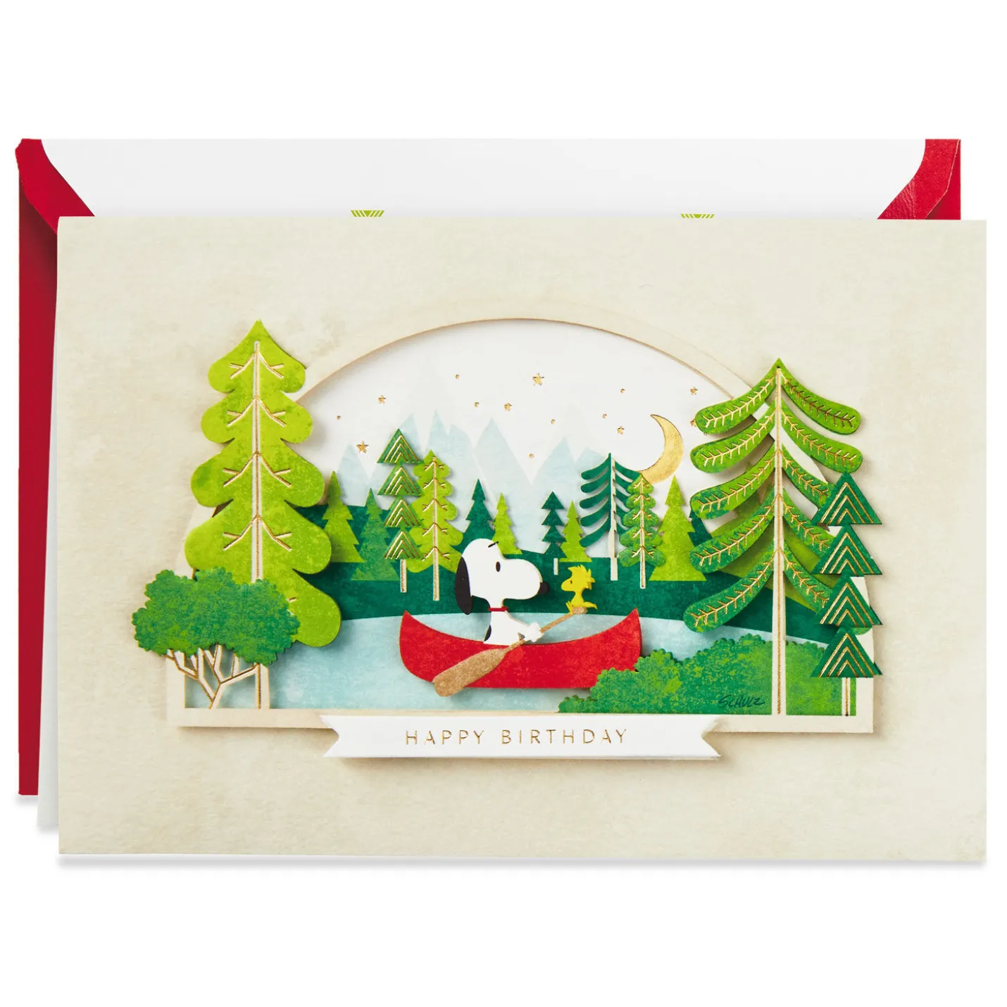 Peanuts® Snoopy and Woodstock Happy All Day Through Birthday Card