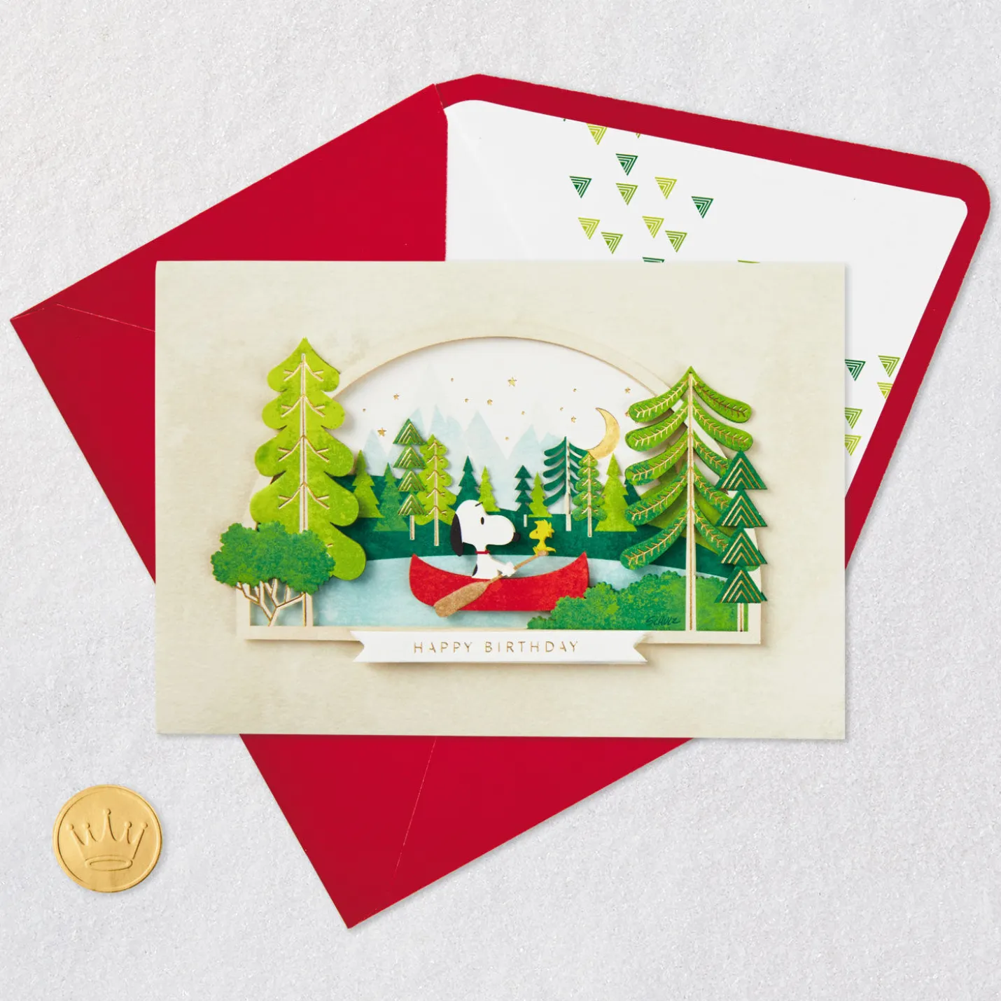 Peanuts® Snoopy and Woodstock Happy All Day Through Birthday Card