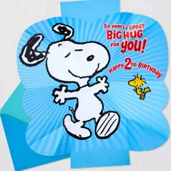 Peanuts® Snoopy and Woodstock Pop-Up Hug 2nd Birthday Card