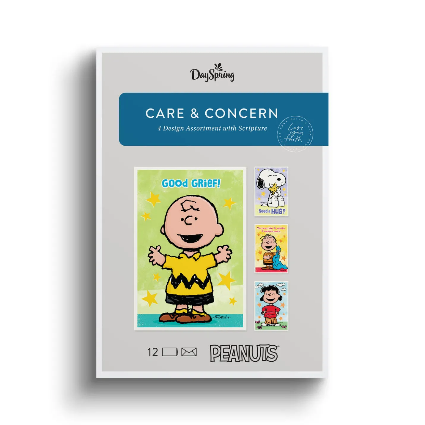 Peanuts® Assorted Religious Care and Concern Cards, Box of 12