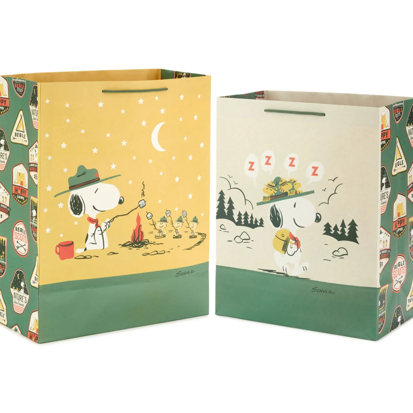 Peanuts® Beagle Scouts Snoopy and Troops 2-Pack Large and XL Gift Bags