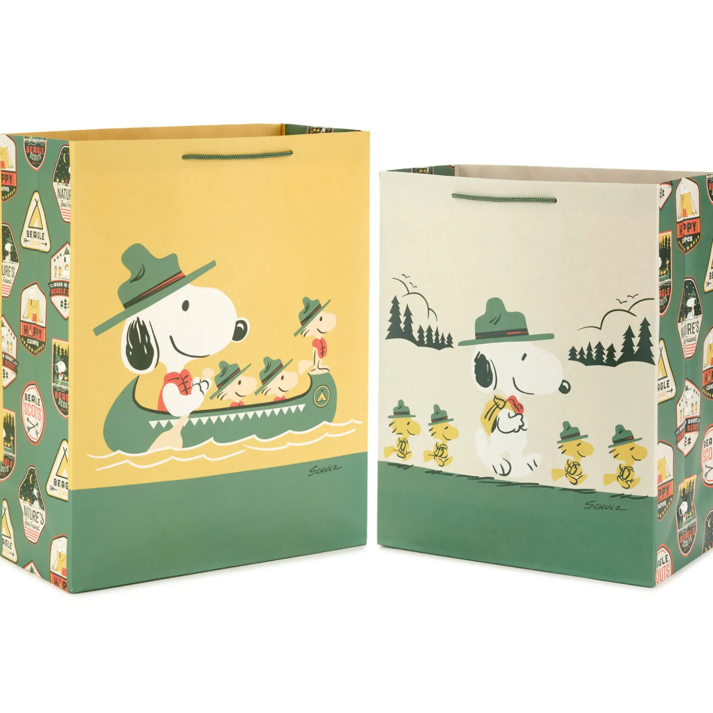 Peanuts® Beagle Scouts Snoopy and Troops 2-Pack Large and XL Gift Bags