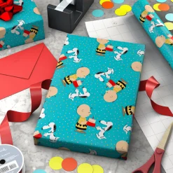 Peanuts® Charlie Brown and Snoopy With Cake Wrapping Paper, 17.5 sq. ft.