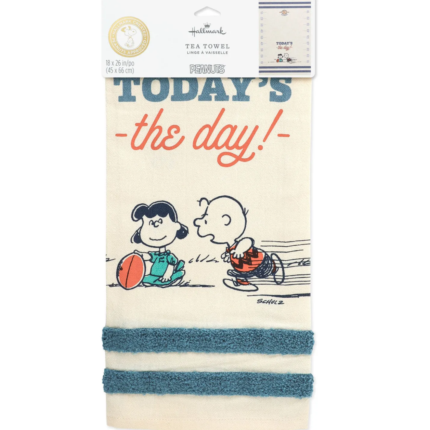 Peanuts® Football Club Charlie Brown and Lucy Tea Towel, 18x26
