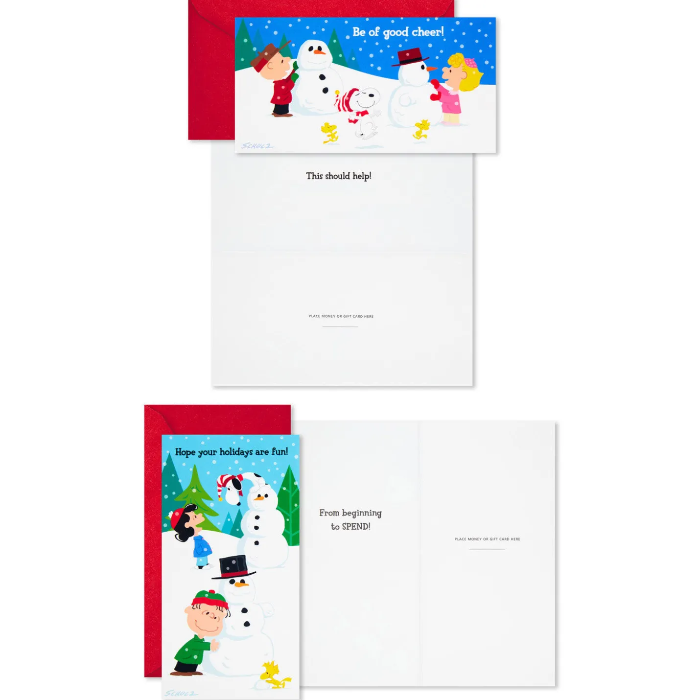 Peanuts® Gang Assorted Money Holder Boxed Christmas Cards, Pack of 36