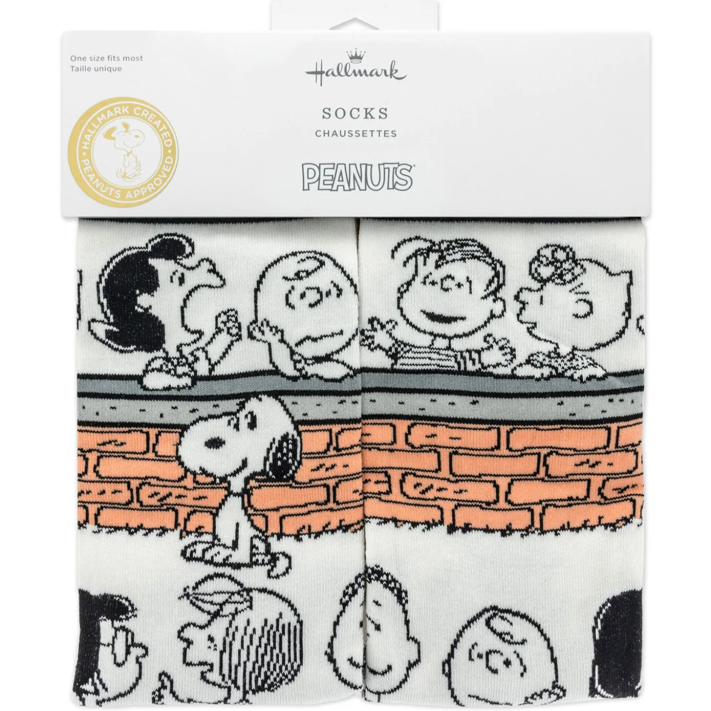 Peanuts® Gang at Brick Wall Novelty Crew Socks