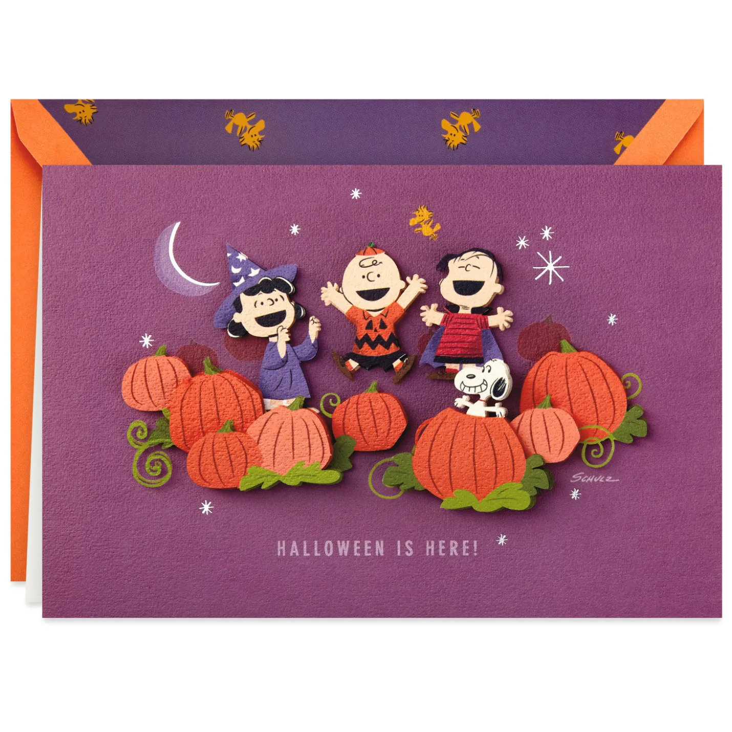 Peanuts® Gang in the Pumpkin Patch Halloween Card