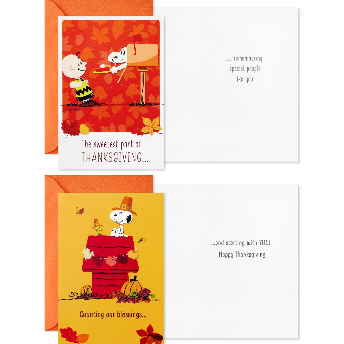 Peanuts® Good Wishes Boxed Thanksgiving Cards Assortment, Pack of 16