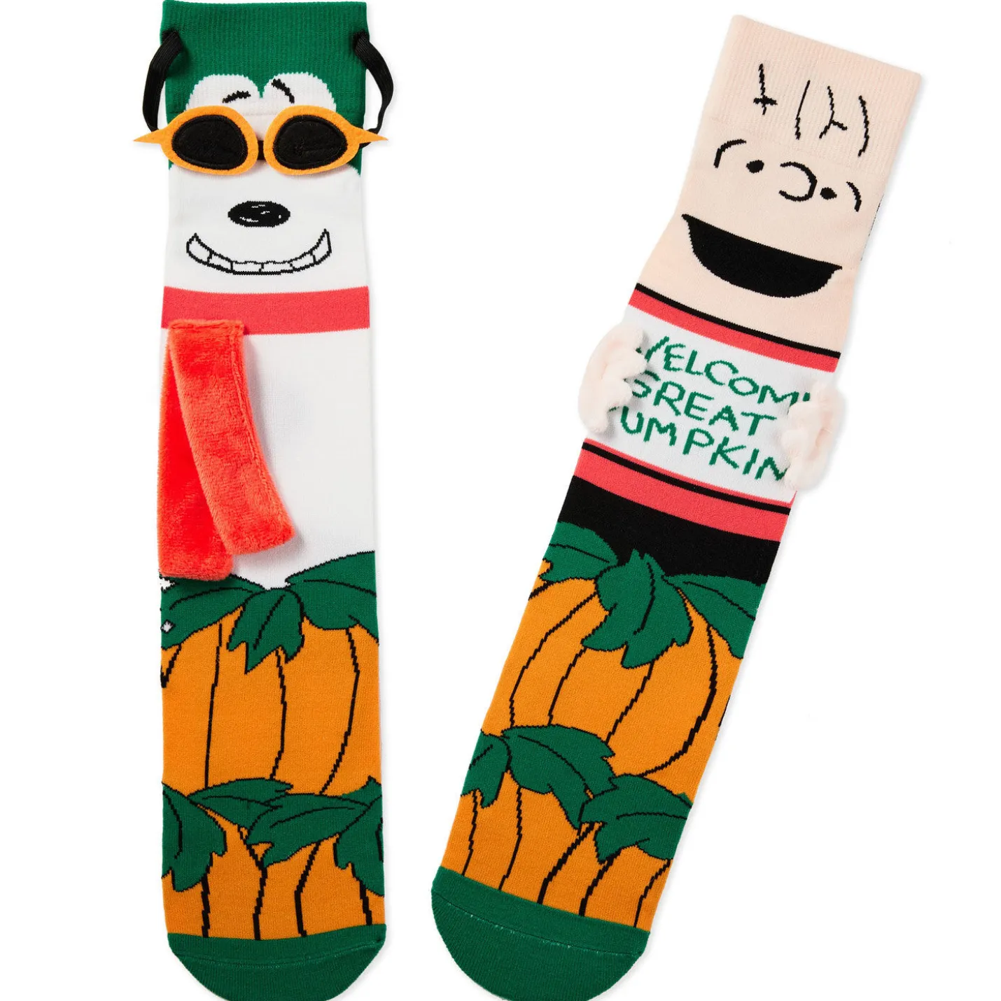 Peanuts® Great Pumpkin Linus and Flying Ace Novelty Socks