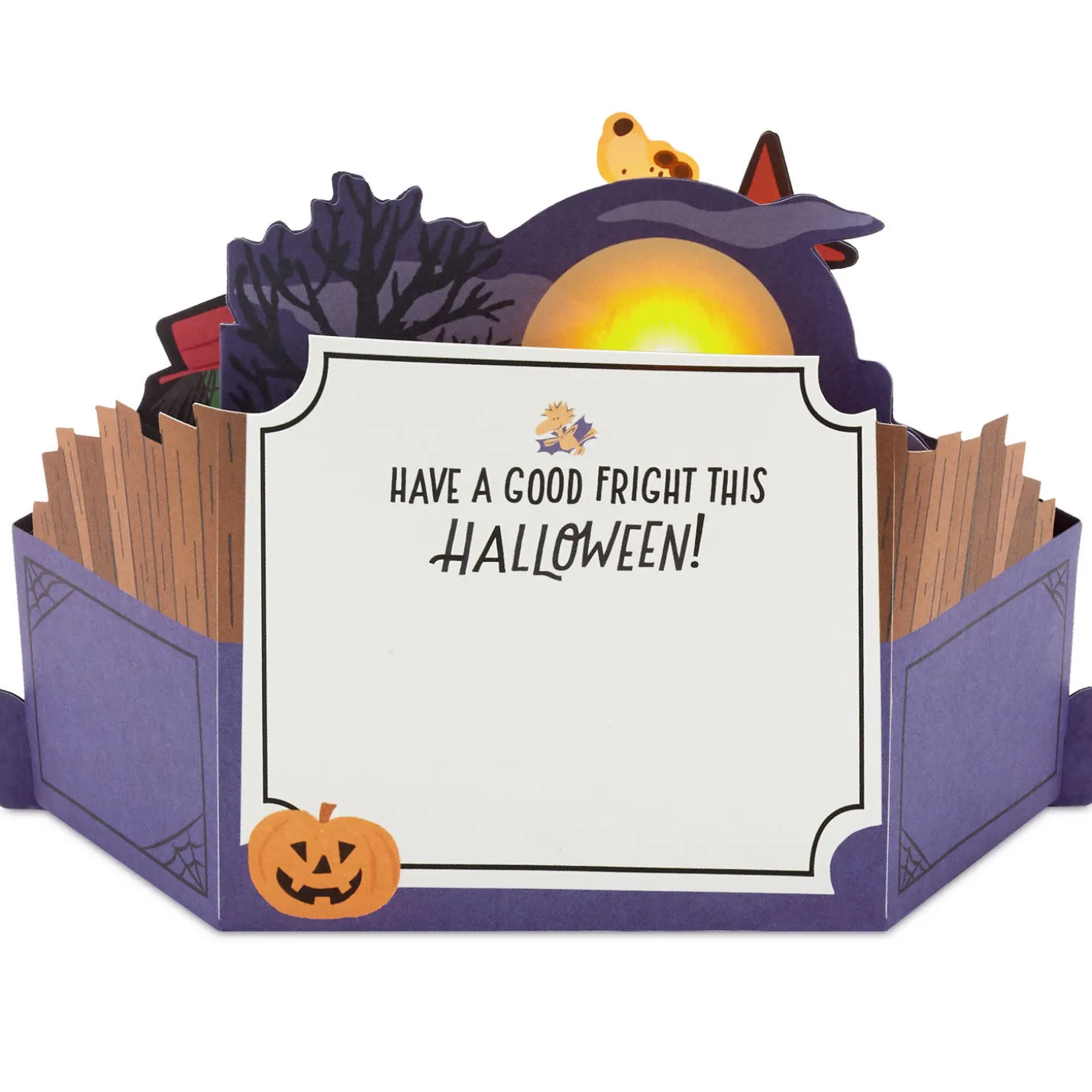Peanuts® Happy Howl-oween, Snoopy Musical 3D Pop-Up Halloween Card with Light